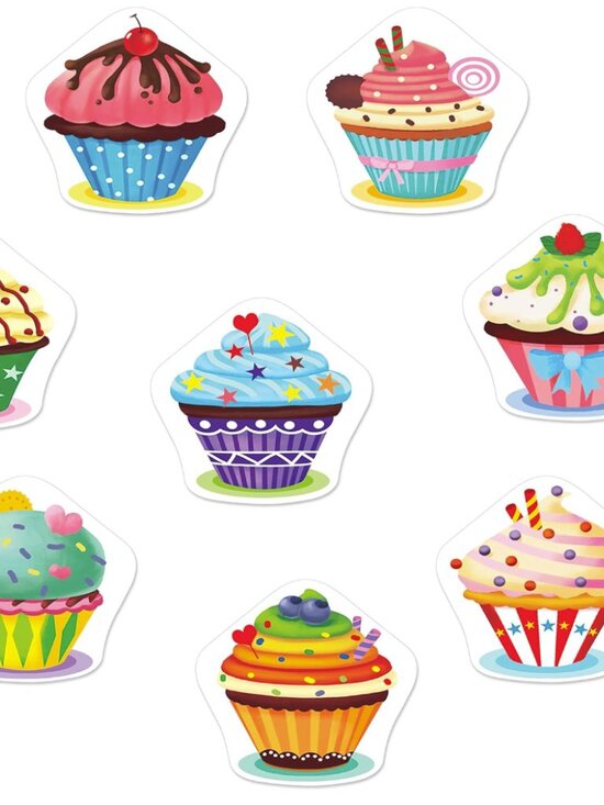Other - Cupcake Dessert Stickers 115 count Shipping Supply/Craft Stickers 8 designs